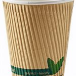 12oz Compostable Kraft Ripple Cup