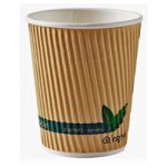 8oz Compostable Kraft Ripple Cup